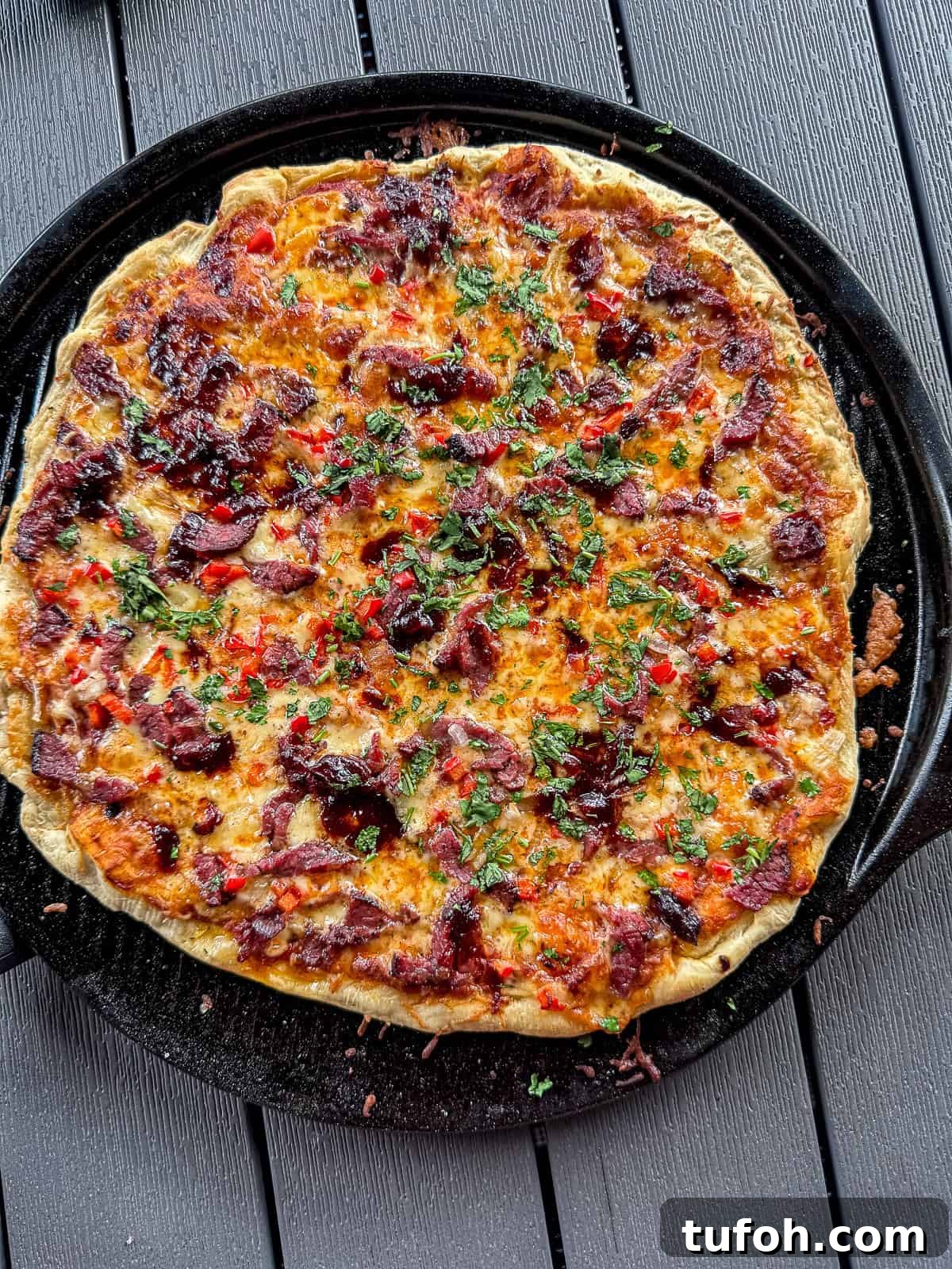 Traeger-Smoked Tri-Tip Pizza Recipe 9 Sliced Traeger Smoked Tri Tip Pizza