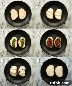 How to make a Pesto Grilled Cheese - 6 step by step photos