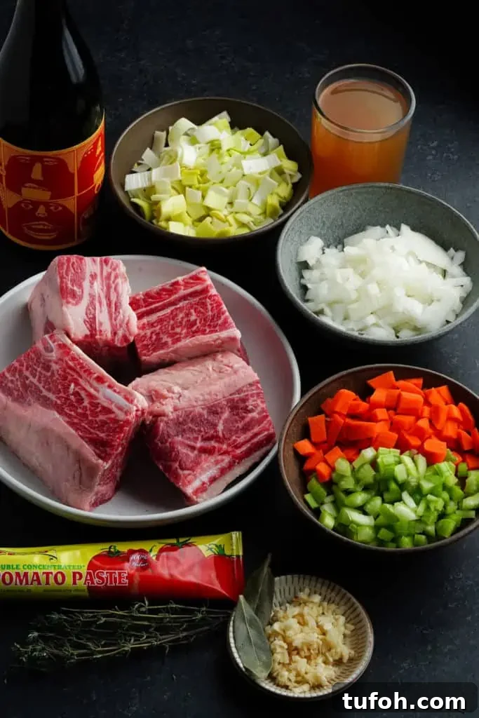 ingredients for red wine short ribs 