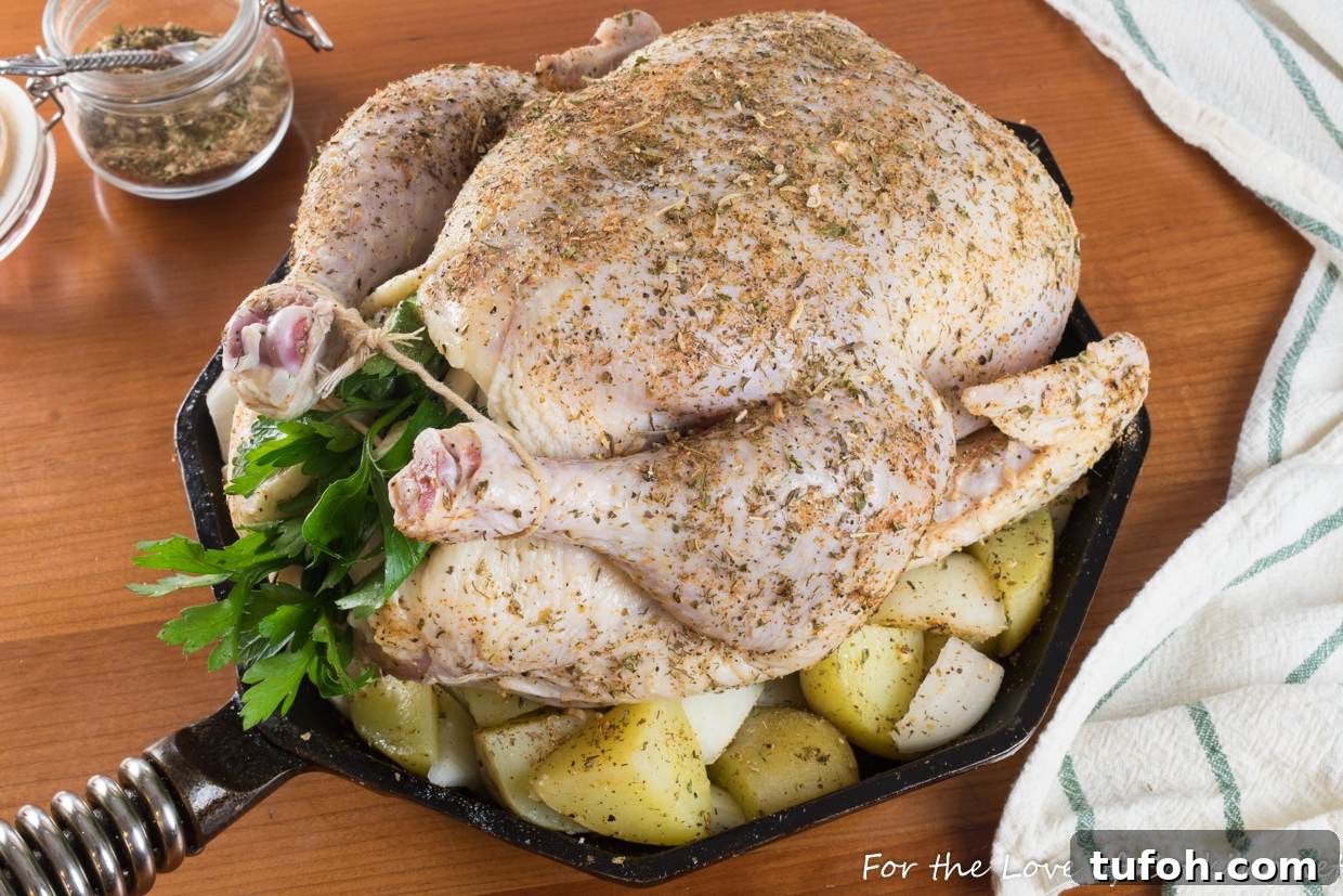 Skillet Whole Roasted Greek Chicken with Potatoes Skillet Whole Roasted Greek Chicken with Potatoes