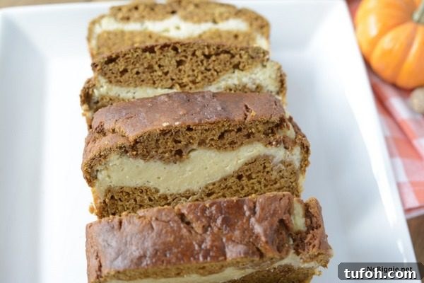 spiced cream cheese swirled pumpkin bread | NoBiggie.net