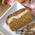 pumpkin bread with spiced cream cheese swirl | NoBiggie.net