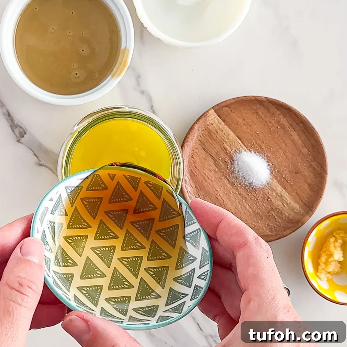 Creamy Tahini Dressing Recipe for Salads and Bowls 4 Adding the maple syrup.