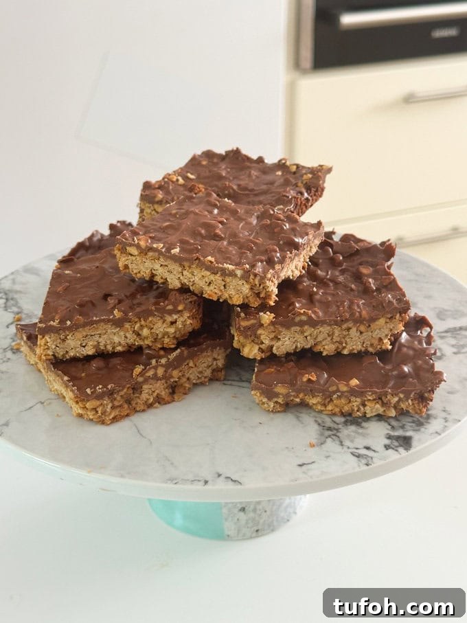 Peanut Butter Chocolate Flapjack Recipe — Chewy Oaty Bars 10 img 29844 9