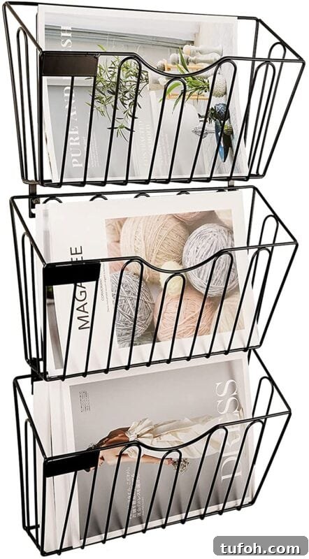 Create a Home Command Center: 18 Stylish Layout Ideas 14 wire wall bins for a family command center idea