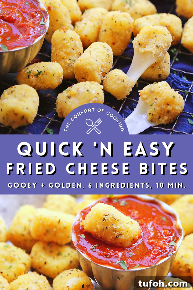 Crispy Fried Cheese Bites: Golden, Gooey Appetizer Recipe 6 Recipe graphic