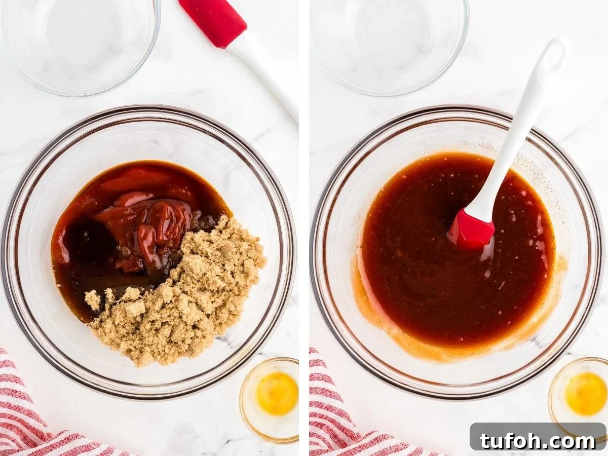 Crispy Bacon-Wrapped Water Chestnuts (Sweet & Savory Appetizer) 7 homemade sauce overhead shot