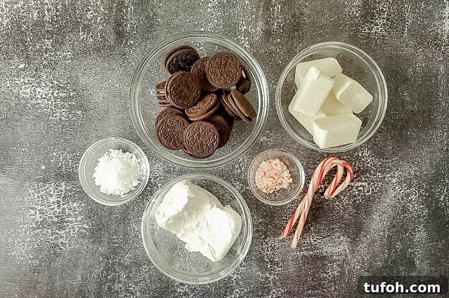 ingredients for oreo peppermint truffles
