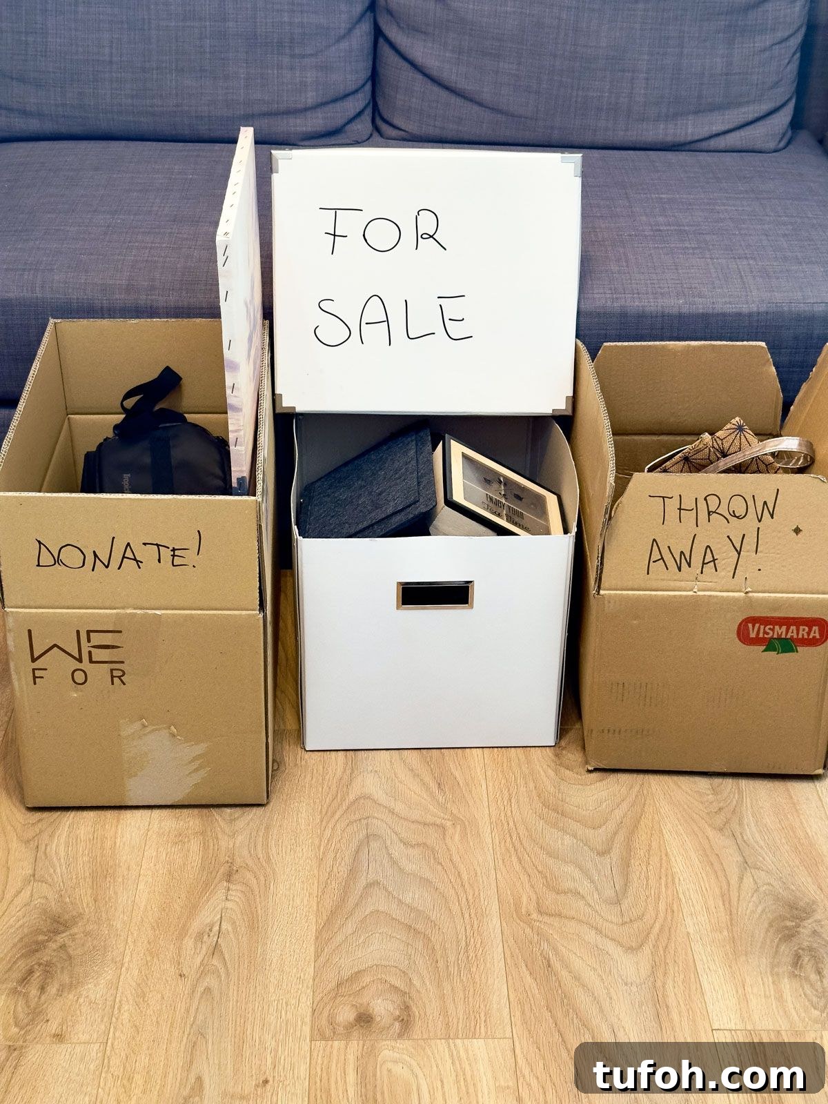 21 Clever Decluttering Hacks You Wish You Knew Sooner 9 Use Three Boxes to Sort Items