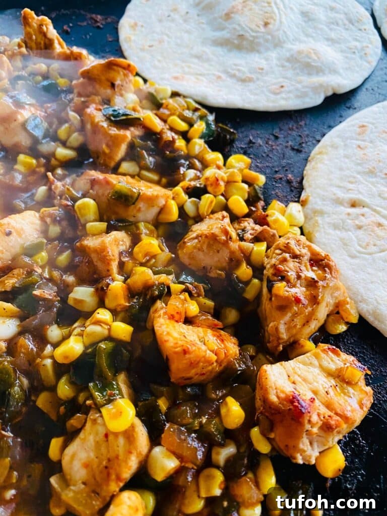 Griddle Chicken Poblano Tacos