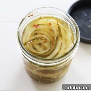 Sugar-Free Spiralized Pickled Cucumbers Recipe 4 Quick Pickled Spiralized Cucumbers (Easy Refrigerator Pickles)