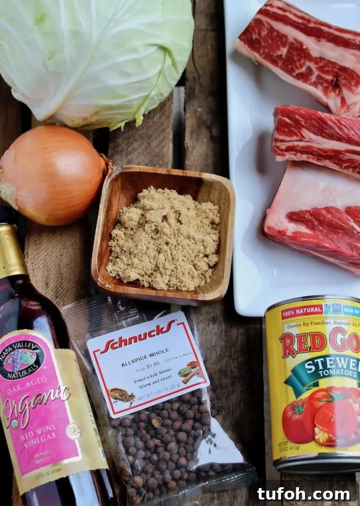 Sweet and Sour Beef and Cabbage Soup Recipe 3 Photo of ingredients.