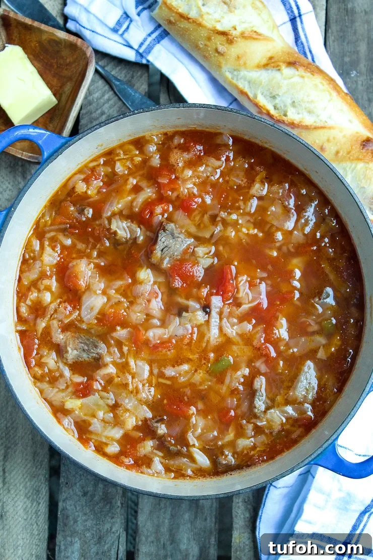 Sweet and Sour Beef and Cabbage Soup Recipe 5 Pot of beef cabbage soup