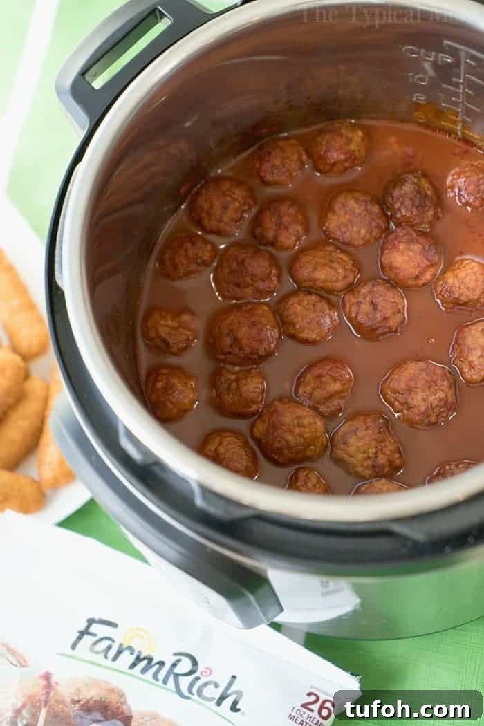 Instant Pot Frozen Meatballs with Marinara Sauce in 20 Minutes 7 instant pot barbecue meatballs