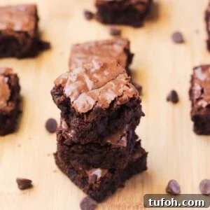 A stack of chewy fudge brownies.