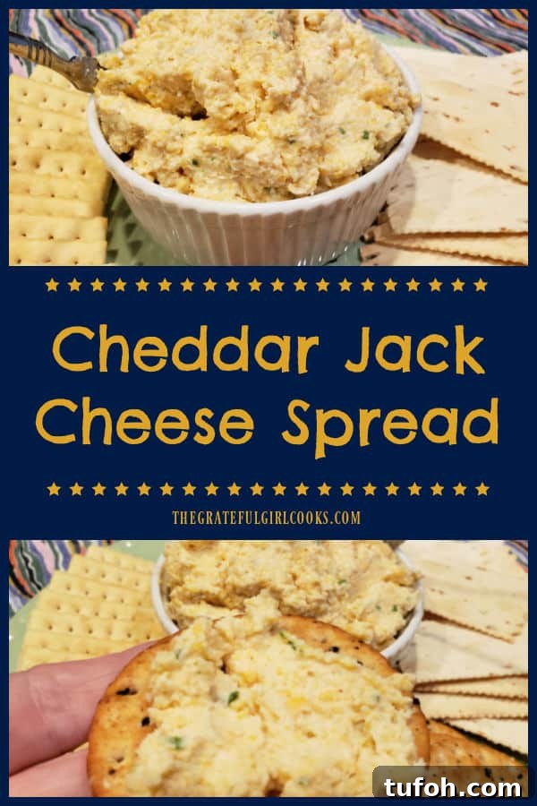 Pin-worthy image of Cheddar Jack Cheese Spread