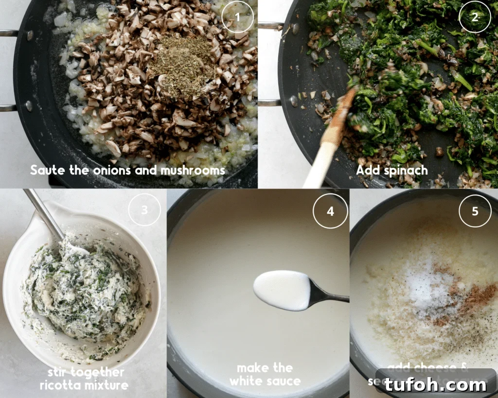 step by step photos of preparing a lasagna