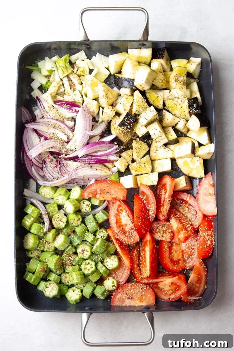 Roasted vegetables and buckwheat