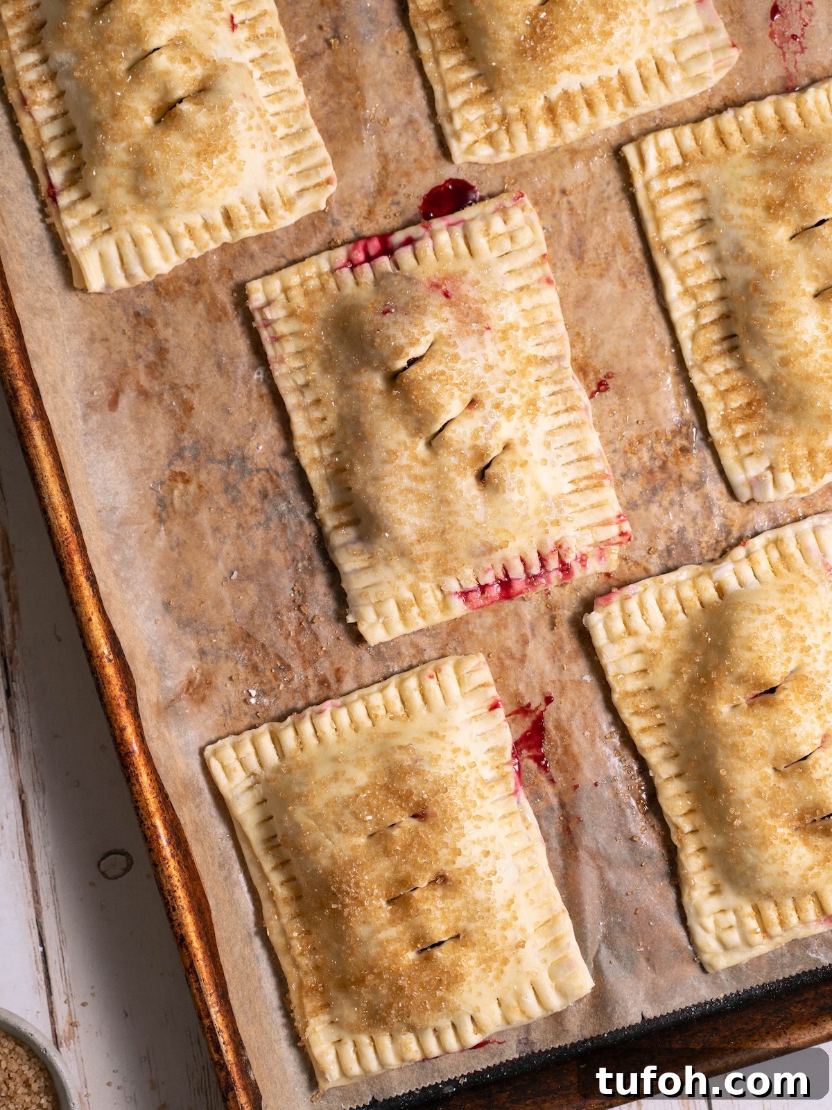 Cherry hand pies before baking