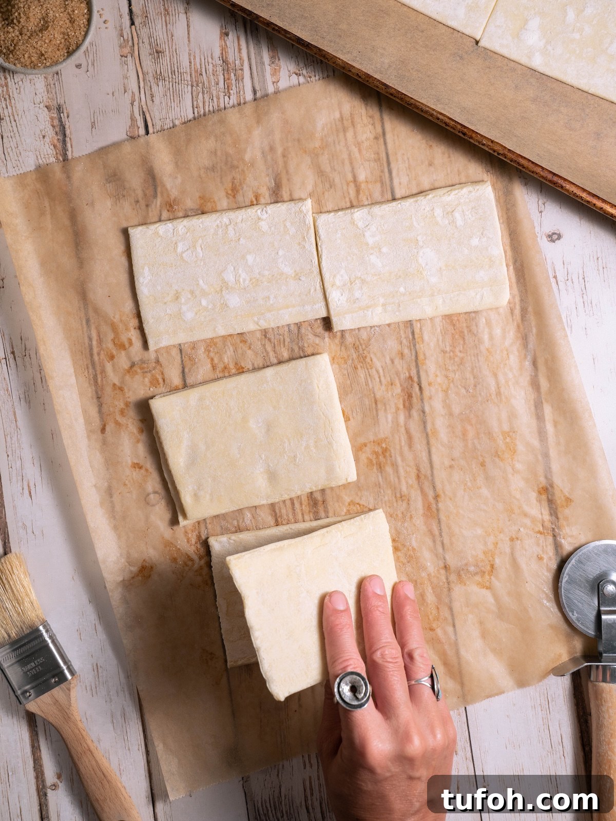Folding puff pastry