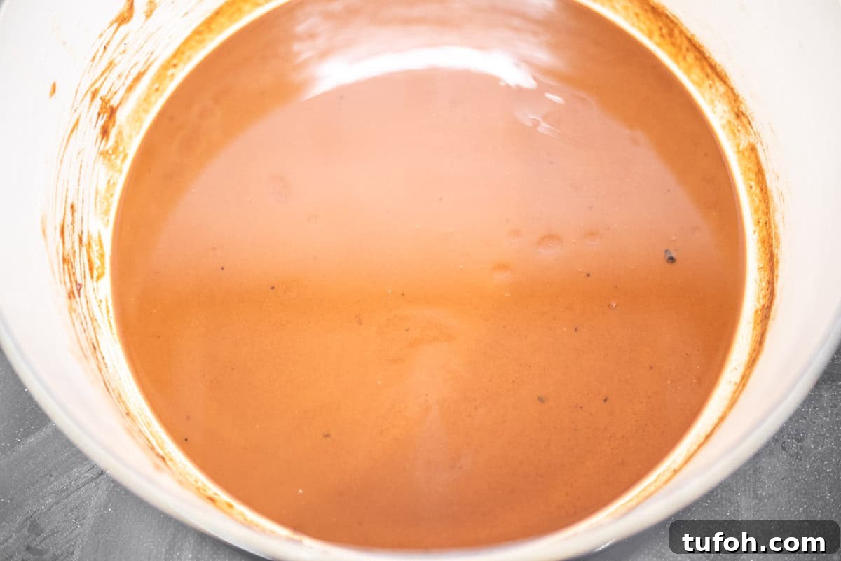 Roux for gumbo in Dutch oven.