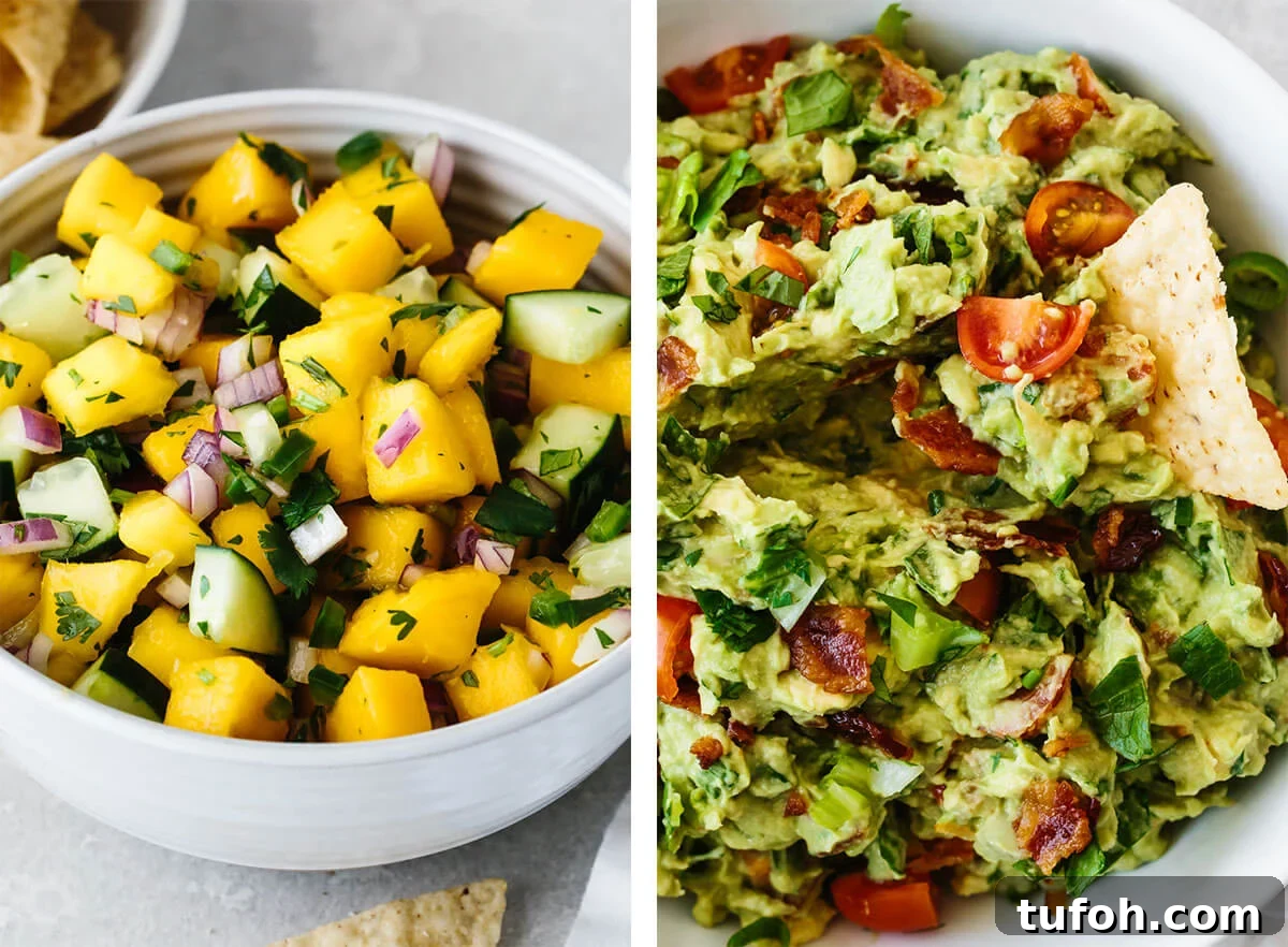 25+ Memorial Day Recipes for Grilling, Picnics & Desserts 5 Memorial day recipes with guacamole and mango salsa.