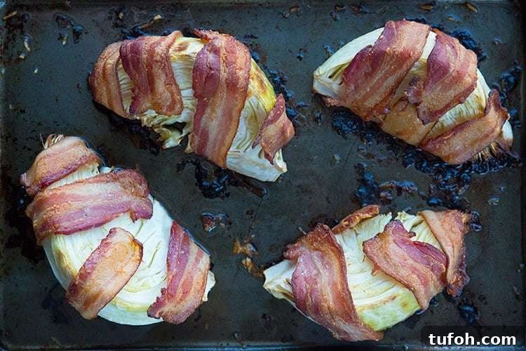 Crispy Bacon-Wrapped Roasted Cabbage Wedges That Caramelize Perfectly 2 Bacon Wrapped Roasted Cabbage Wedges