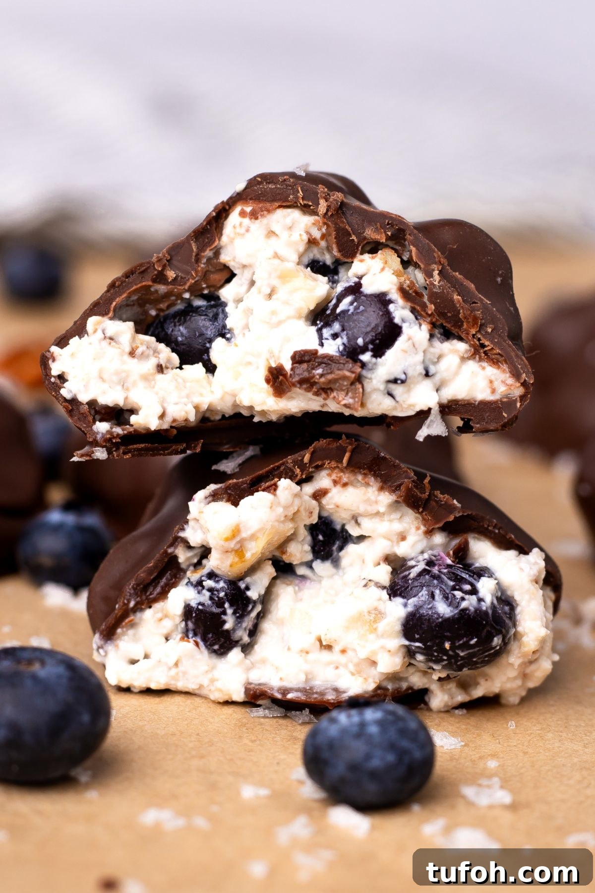 Chocolate-Dipped Blueberry Cottage Cheese Clusters for Snacks 2 Chocolate Dipped Blueberry Cottage Cheese Clusters