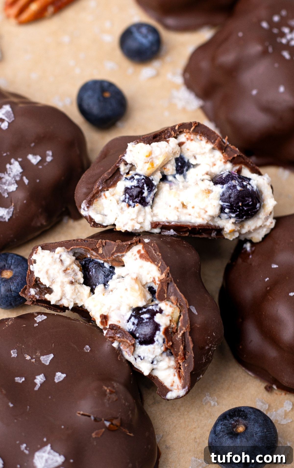 Chocolate-Dipped Blueberry Cottage Cheese Clusters for Snacks 3 Delicious Chocolate Dipped Blueberry Cottage Cheese