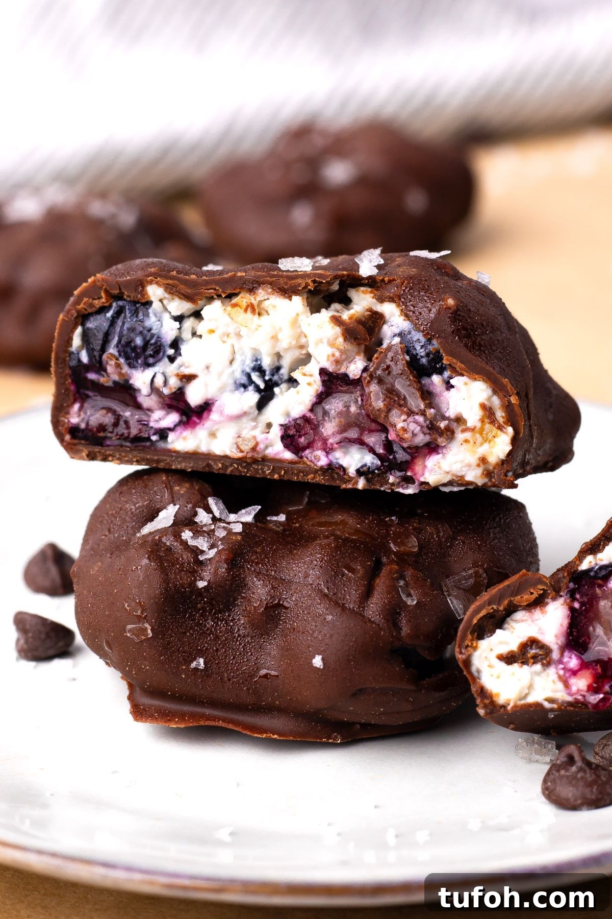Chocolate-Dipped Blueberry Cottage Cheese Clusters for Snacks 8 Healthy Chocolate Dipped Blueberry Cottage Cheese