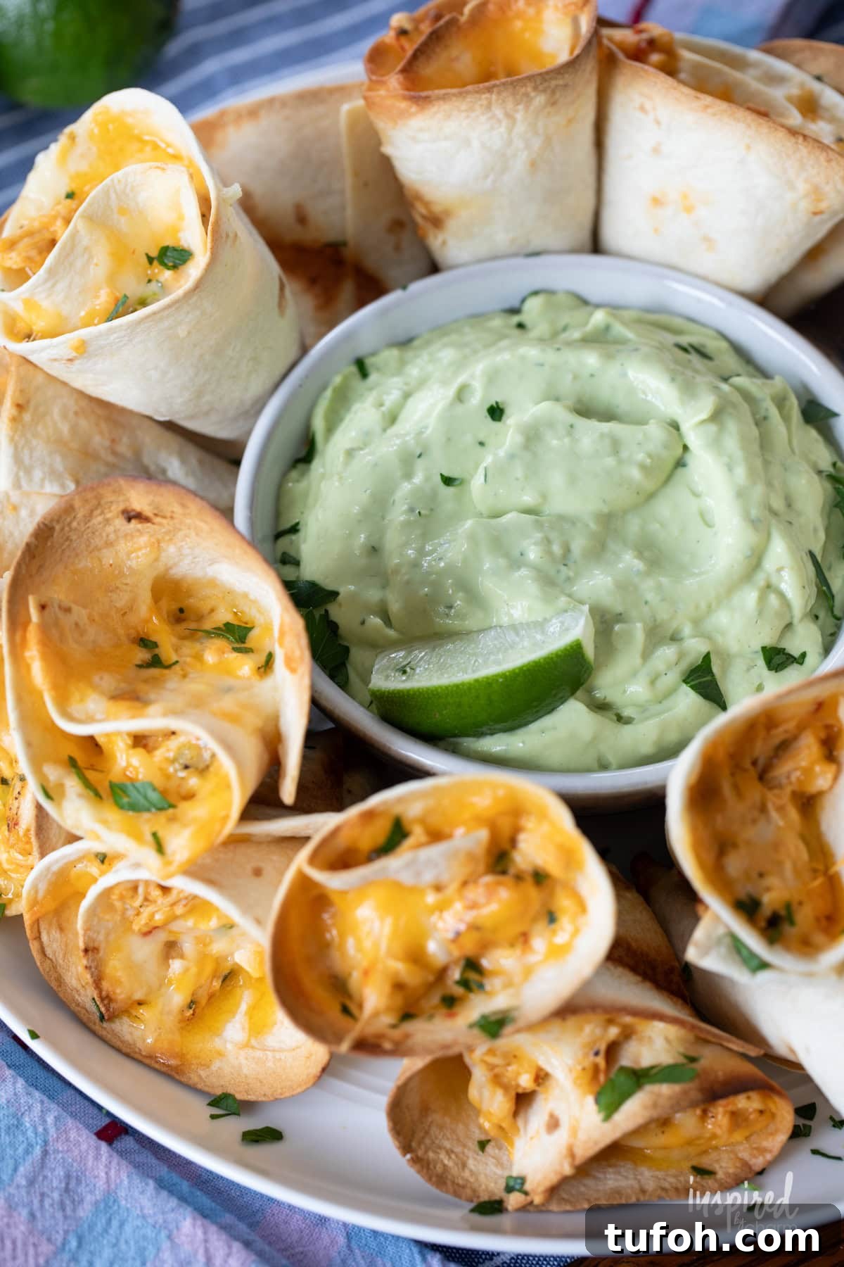 Cheesy Quesadilla Dipper Recipe: Crispy, Gooey Snack Idea 5 Cheesy Quesadilla Dippers served with avocado dipping sauce.