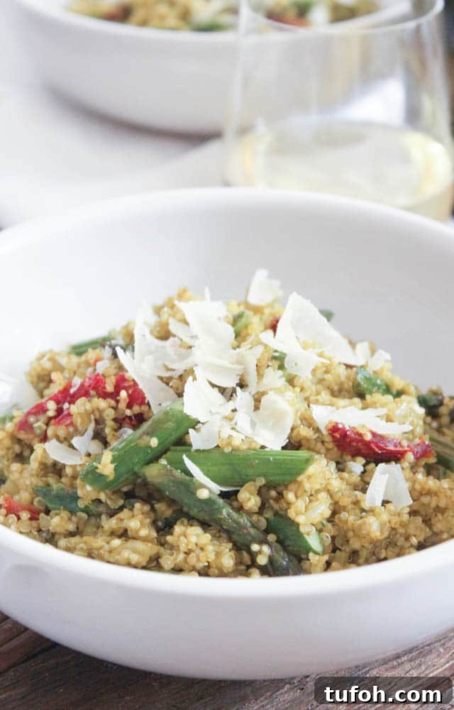 Quinoa-Risotto-with-Roasted-Asparagus-Sundried-Tomatoes-and-Herbs