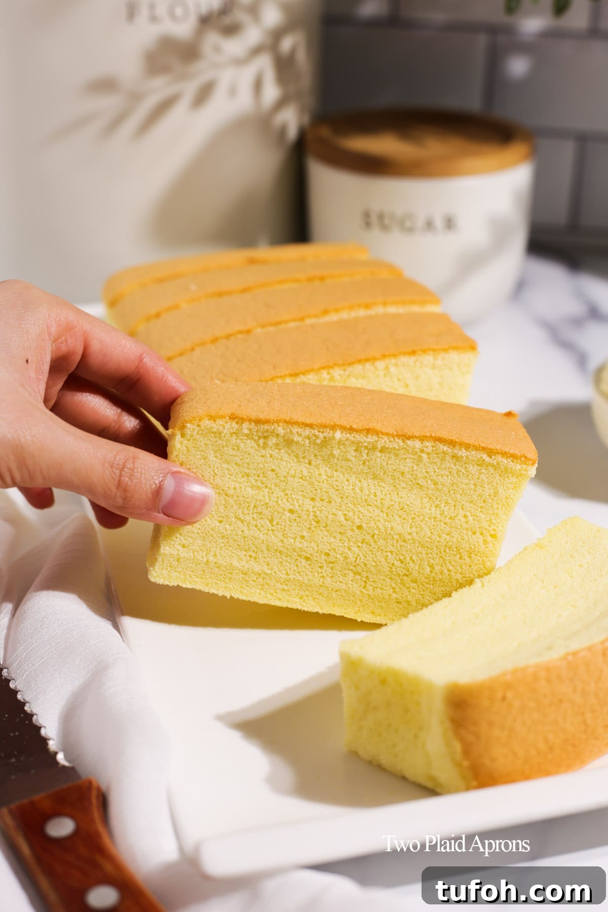 How to Make Soft Taiwanese Castella Cake at Home 7 Sliced castella cake