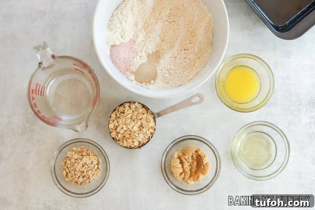 Homemade Oat Bread Recipe: Soft, Nutty Loaf You Can Bake at Home 4 ingredients in small bowls