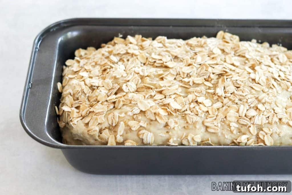 Homemade Oat Bread Recipe: Soft, Nutty Loaf You Can Bake at Home 10 rolled oats added on top of the dough