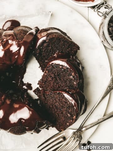 Bundt cake chocolat et glaçage coulant au chocolat