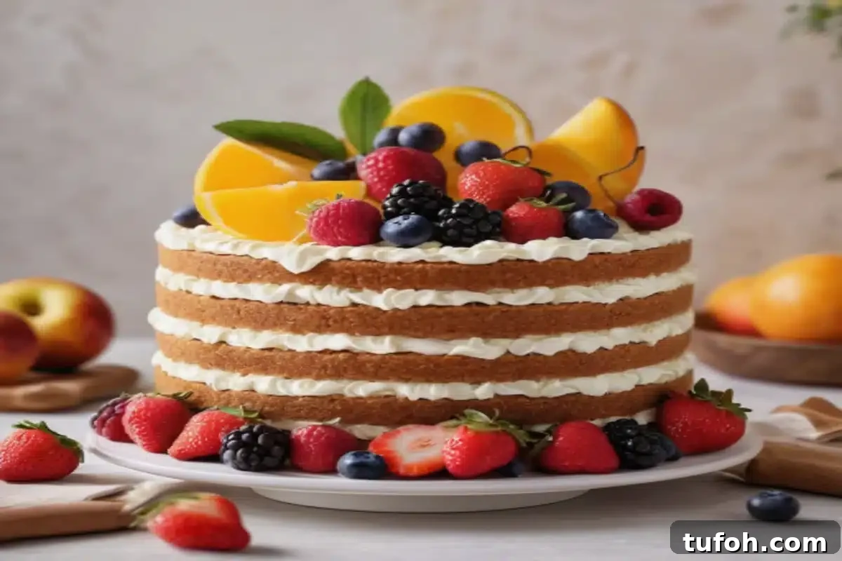 Half-Birthday Cake Ideas to Celebrate Every Milestone 2 Close-up of a half birthday cake made with whole wheat flour, natural sweeteners, and fresh fruit toppings.