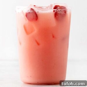 Starbucks Pink Drink in a glass.