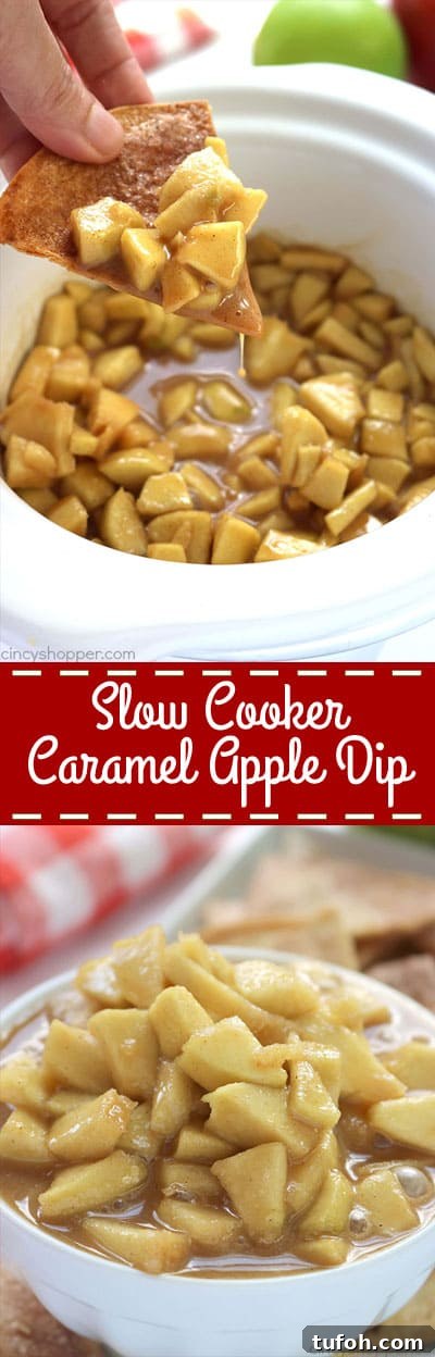 Slow Cooker Caramel Apple Dip Recipe for Cozy Gatherings 7 Slow Cooker Caramel Apple Dip long pin image