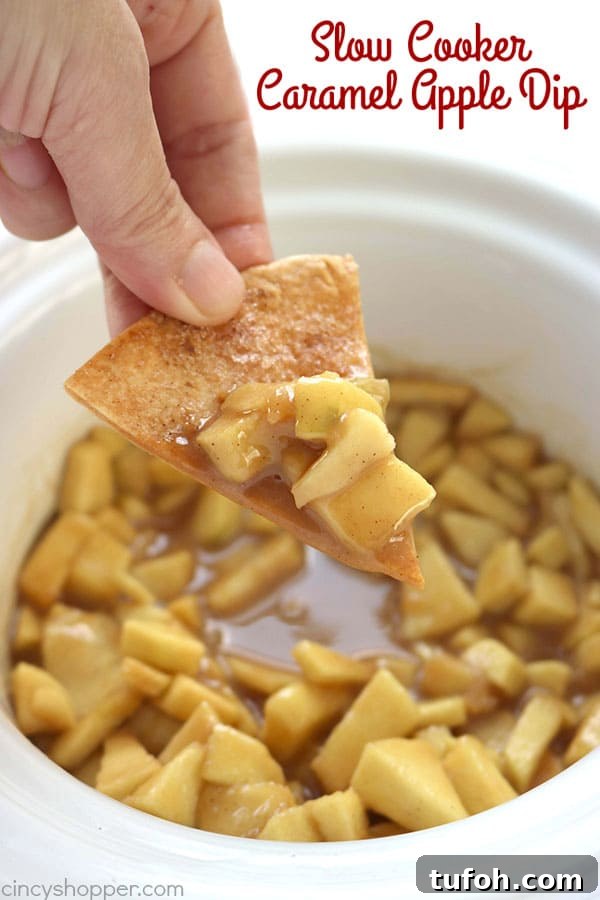 Slow Cooker Caramel Apple Dip Recipe for Cozy Gatherings 5 Cinnamon chips made from flour tortillas