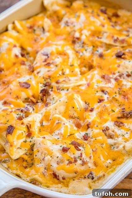 portion of Crack Chicken Pierogi Casserole