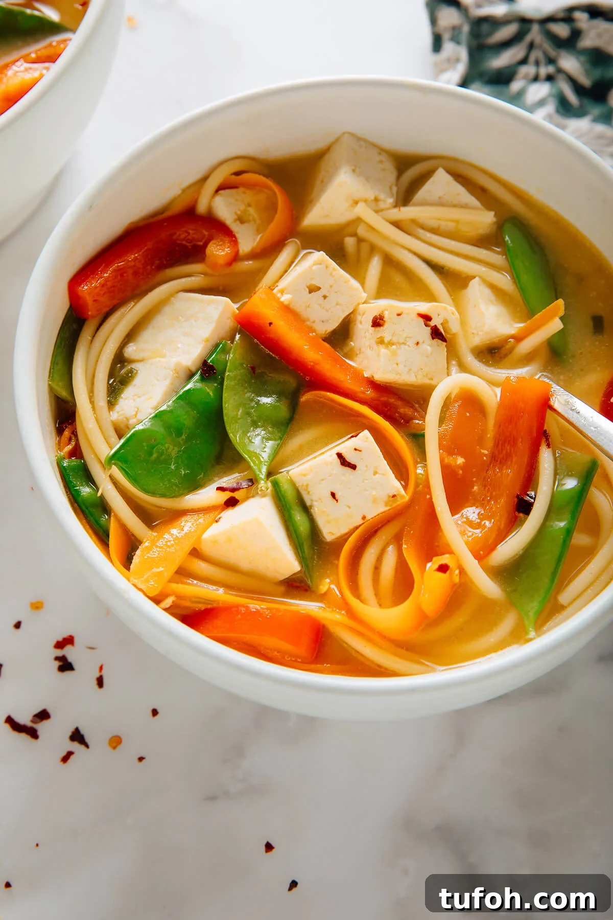 miso noodle soup with tofu