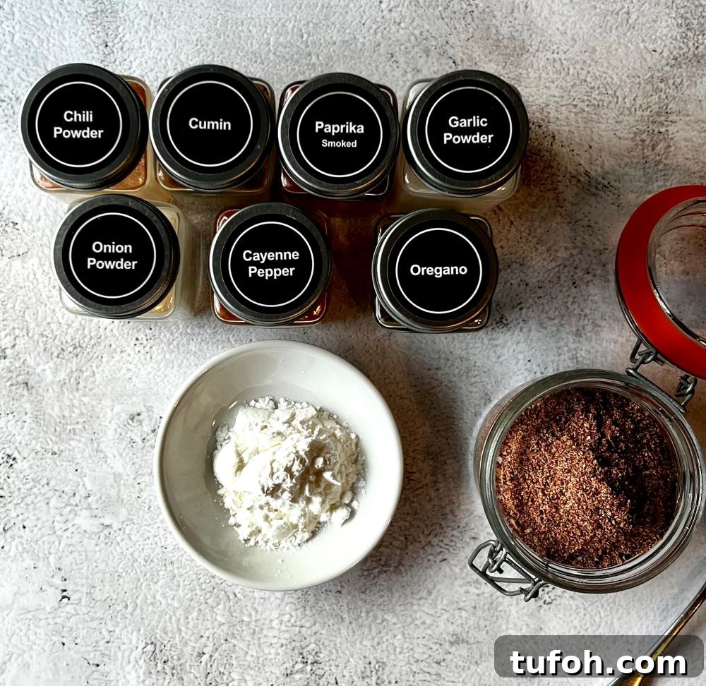 Jar of homemade taco seasoning