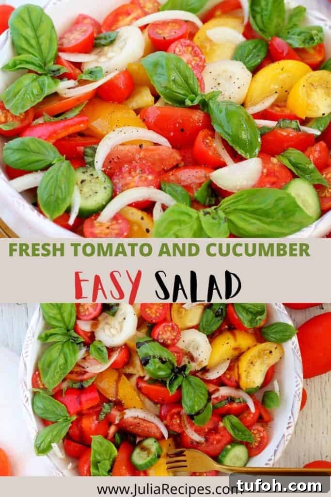 Crisp Tomato & Cucumber Salad with Lemon Vinaigrette 8 Collage easy garden salad