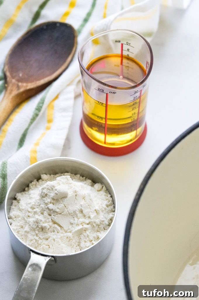 flour and oil for the gumbo roux.