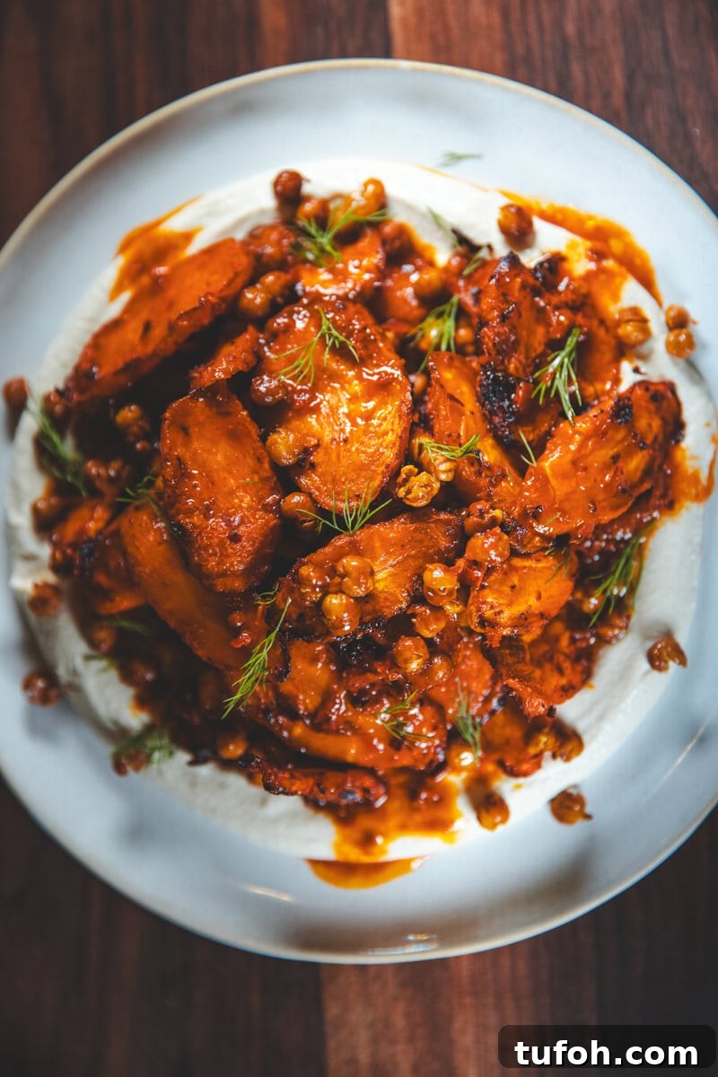 Harissa Roasted Carrots with Crispy Chickpeas and Tofu Ricotta 2 Harissa Carrots & Tofu Ricotta - Georgie Eats