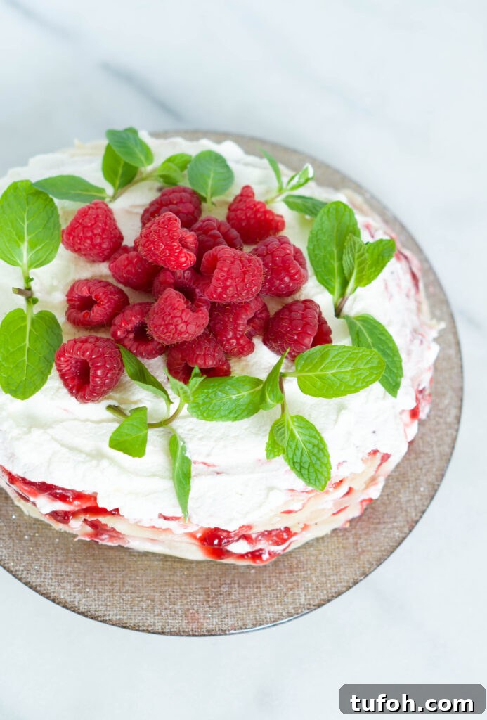 Layered vegan crepe cake