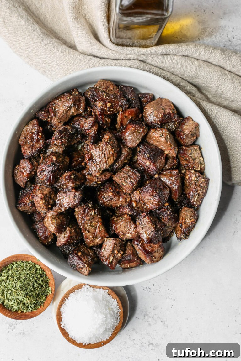 Garlic steak bites