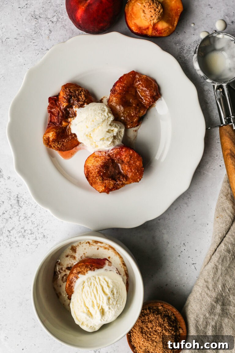 Air fryer grilled peaches