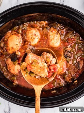 Chicken cacciatore on a spoon.